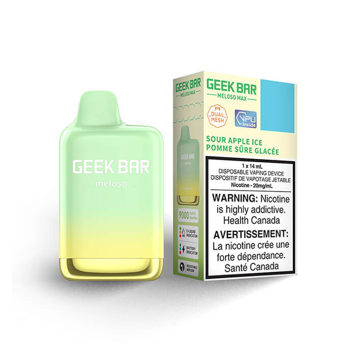 Geek Bar Meloso Max Sour Apple Ice Disposable Vape Vapeluv Vapeshop