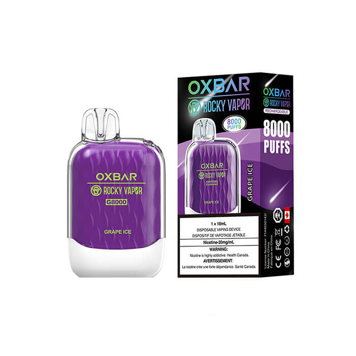 OX Bar G8000 Grape Ice Disposable Vape Vapeluv Vapeshop