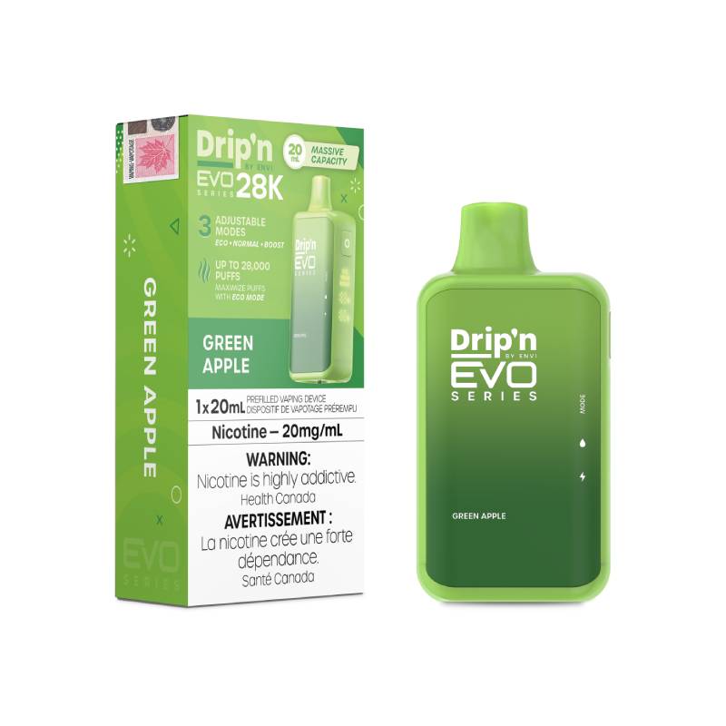 Dripn Evo 28K Green Apple Disposable Vape