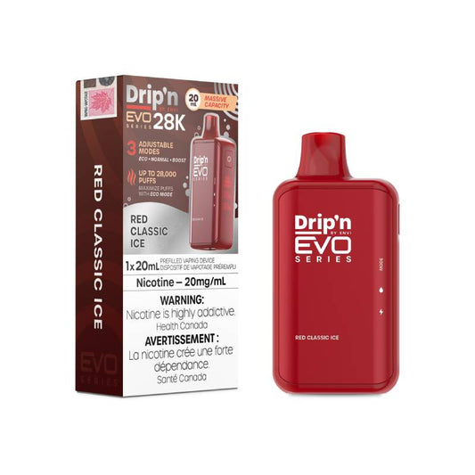 Dripn Evo 28K Red Classic Ice Disposable Vape