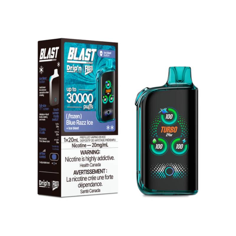 Drip'n Fasta Blast 30k Blue Razz Ice Disposable Vape