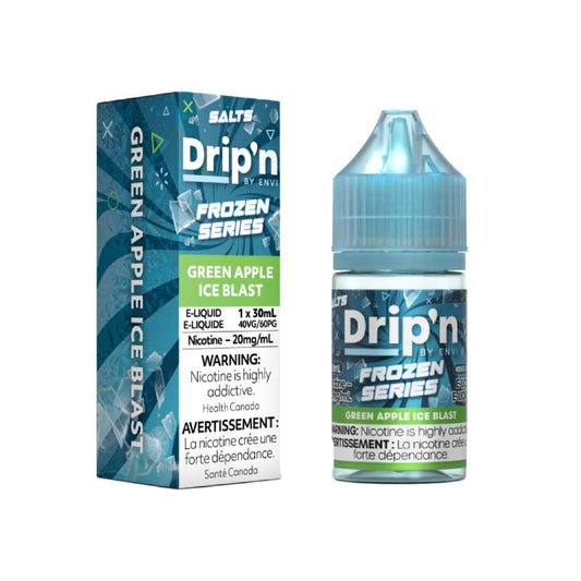 Drip'n Frozen Series 20mg Salt Nicotine Vape Juice 30mL Green Apple Ice Ontario Shipping Only