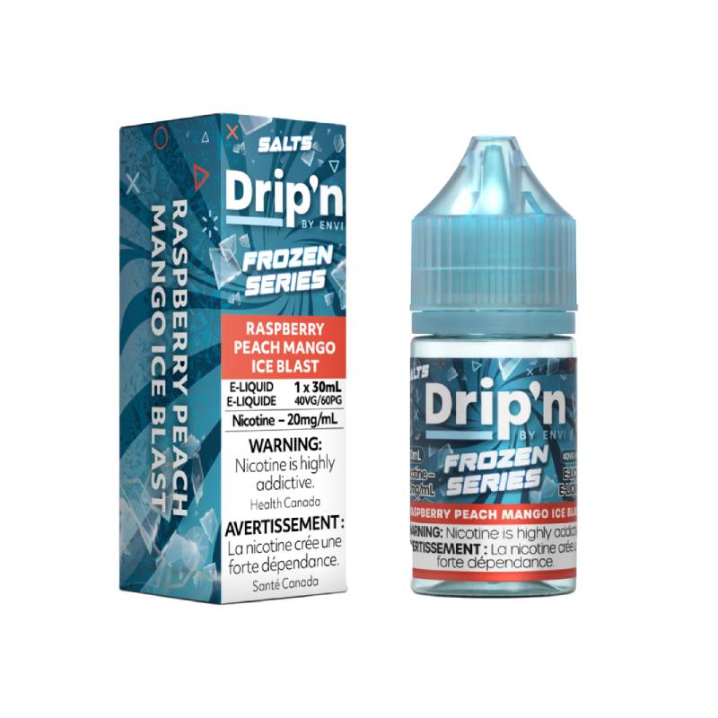 Drip'n Frozen Series 20mg Salt Nicotine Vape Juice 30mL Raspberry Peach Mango Ice Ontario Shipping Only