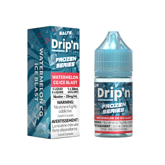 Drip'n Frozen Series 20mg Salt Nicotine Vape Juice 30mL Watermelon CG Ice Ontario Shipping Only