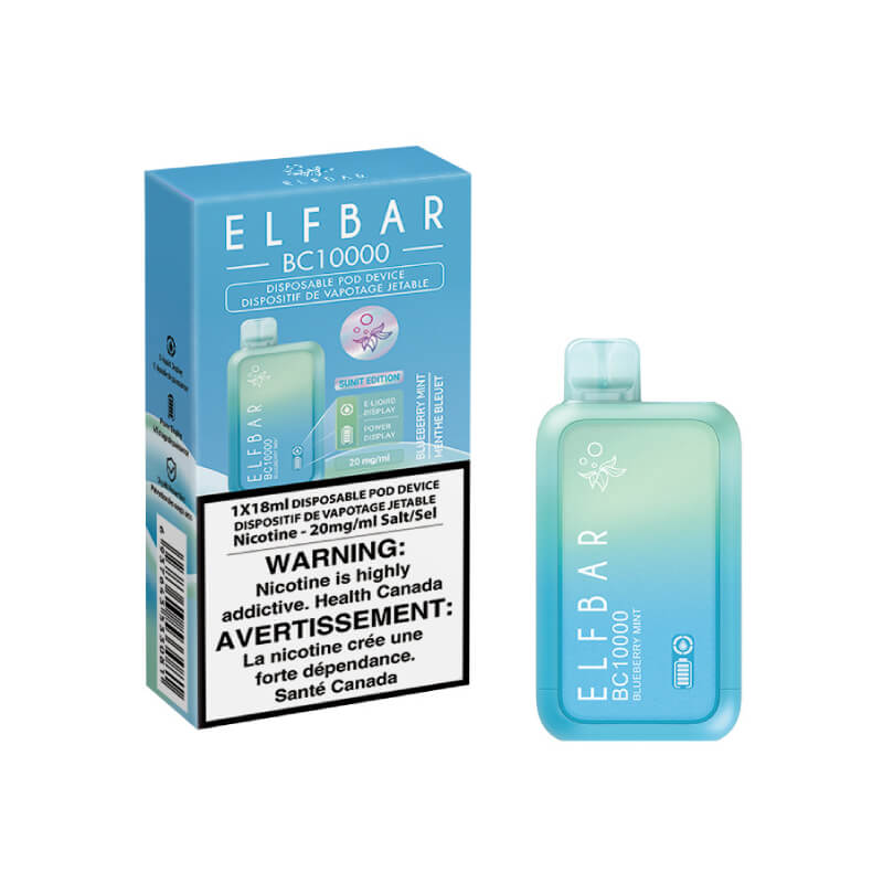 Elf Bar BC10000 Disposable Vape - Blueberry Mint, 10000 Puffs – Vapeluv ...