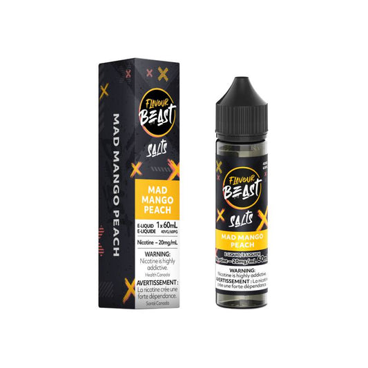 Flavour Beast 60mL 20mg Salt Nicotine Mad Mango Peach Vape Juice