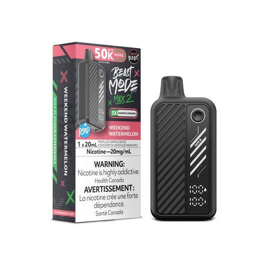 Flavour Beast Beast Mode Max 2 50K Puffs Weekend Watermelon Disposable Vape