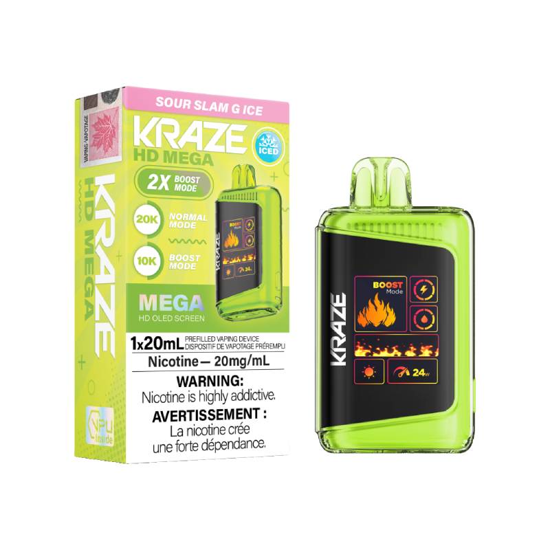 Kraze HD Mega 20k Sour Slam G Disposable Vape