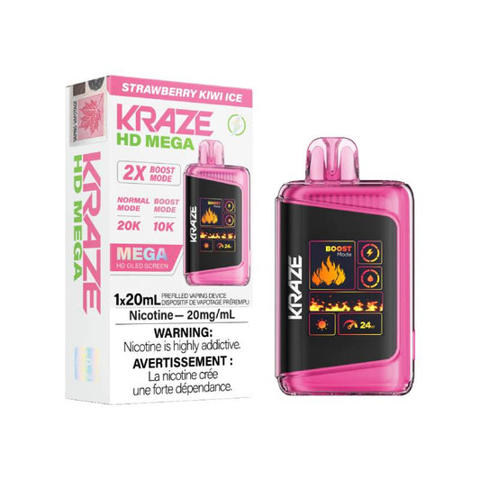 Kraze HD Mega 20k Strawberry Kiwi Ice Disposable Vape