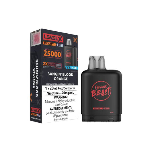 Level X Boost G2 Flavour Beast Bangin Blood Orange 25K Pod