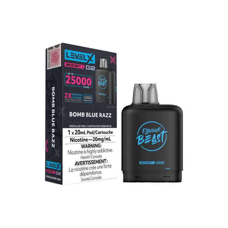 Level X Boost G2 Flavour Beast Bomb Blue Razz 25K Pod