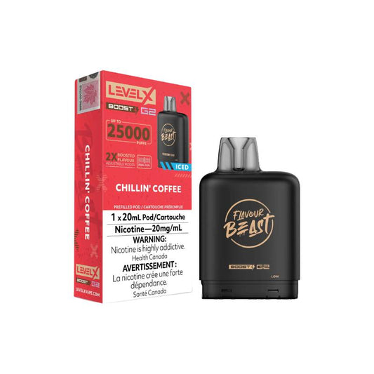 Level X Boost G2 Flavour Beast Chillin Coffee 25K Pod