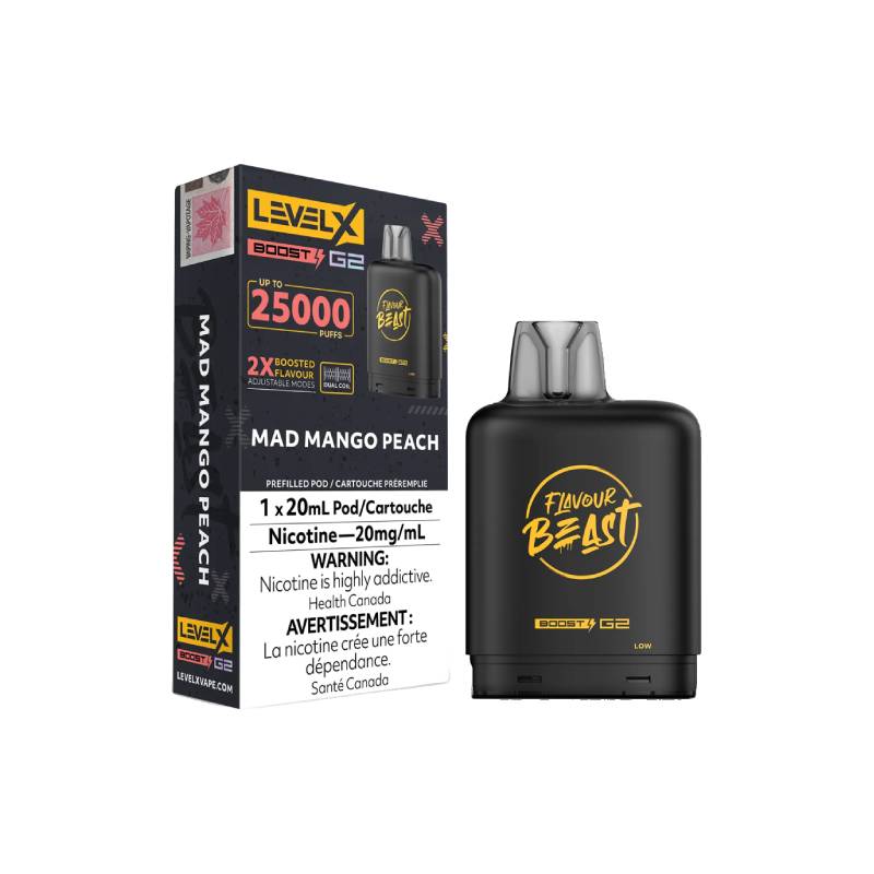 Level X Boost G2 Flavour Beast Mad Mango Peach 25K Pod