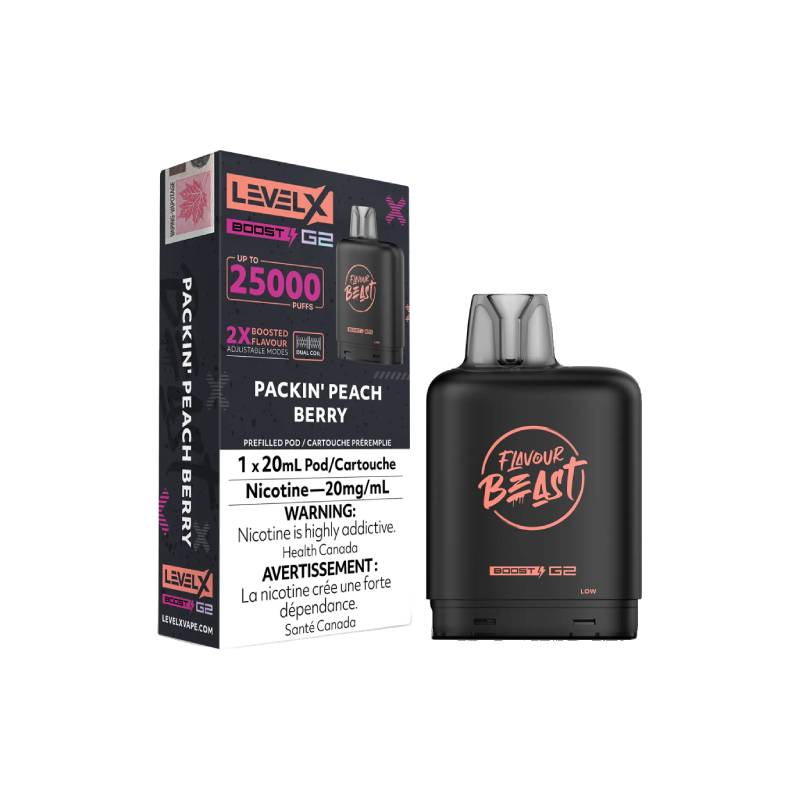 Level X Boost G2 Flavour Beast Packin Peach Berry 25K Pod