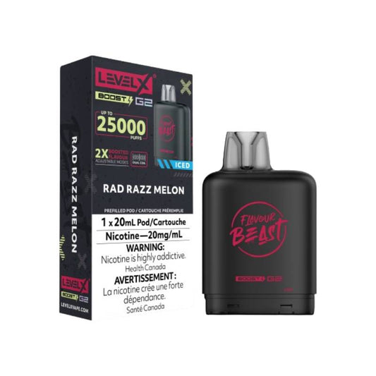 Level X Boost G2 Flavour Beast Rad Razz Melon 25K Pod