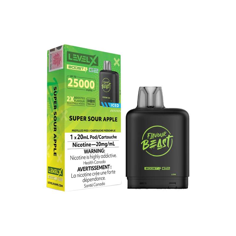 Level X Boost G2 Flavour Beast Super Sour Apple 25K Pod