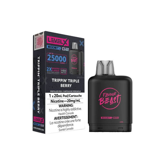 Level X Boost G2 Flavour Beast Trippin Triple Berry 25K Pod