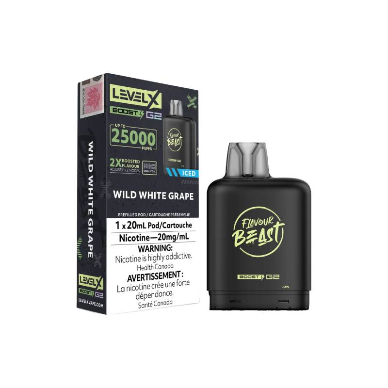 Level X Boost G2 Flavour Beast Wild White Grape 25K Pod