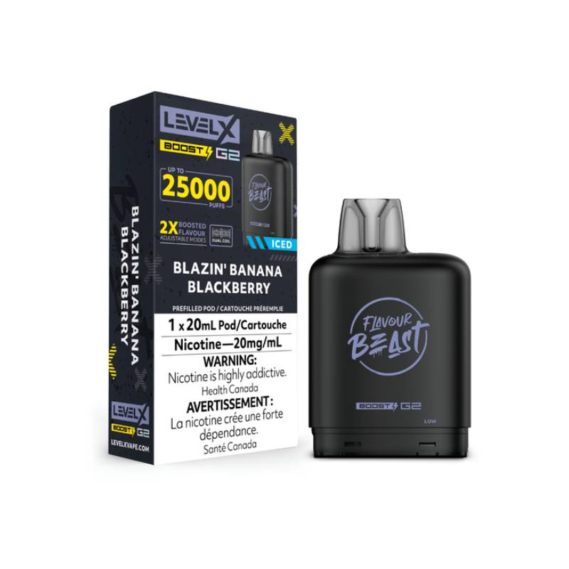 Level x Boost g2 Flavour Beast Pod Blazin Banana Blackberry