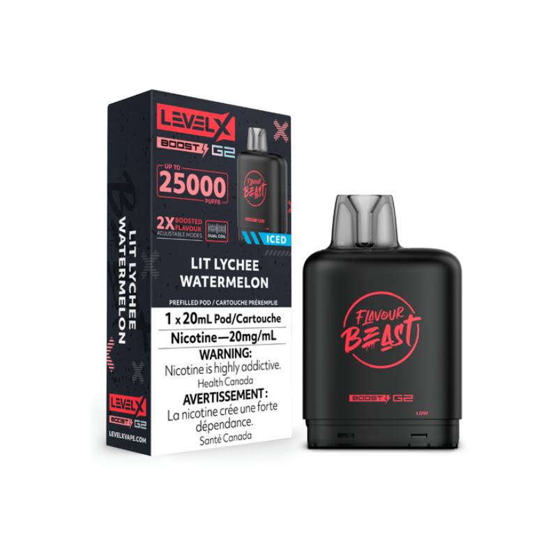 Level x Boost g2 Flavour Beast Pod Litchychee Watermelon