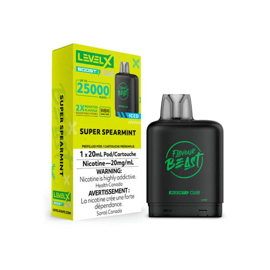 Level x Boost g2 Flavour Beast Pod Super Spearmint