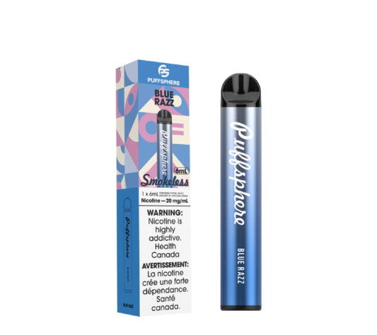 PuffSphere Smokeless Disposable Vape 20mg Blue Razz