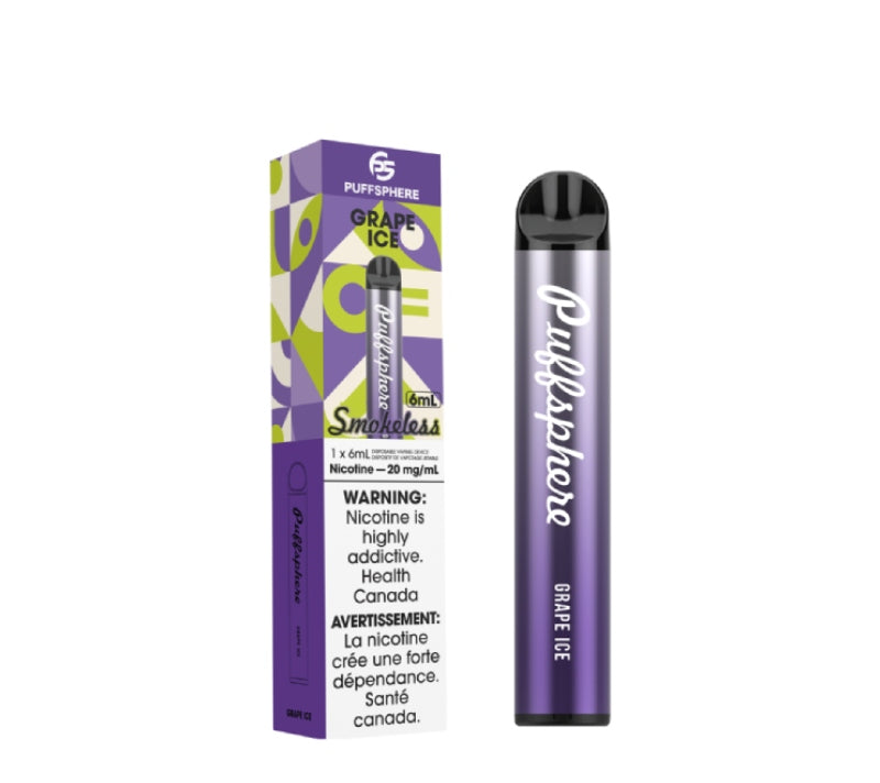 PuffSphere Smokeless Disposable Vape 20mg Grape Ice