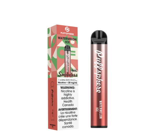 PuffSphere Smokeless Disposable Vape 20mg Watermelon Ice