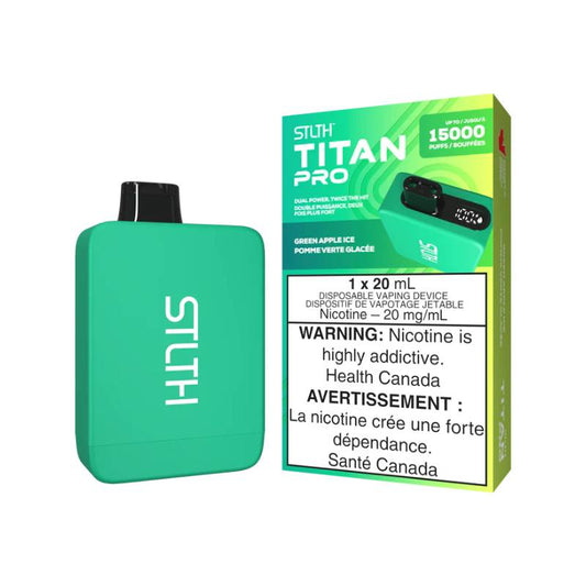 STLTH Titan Pro Disposable - Green Apple Ice, 15000 Puffs