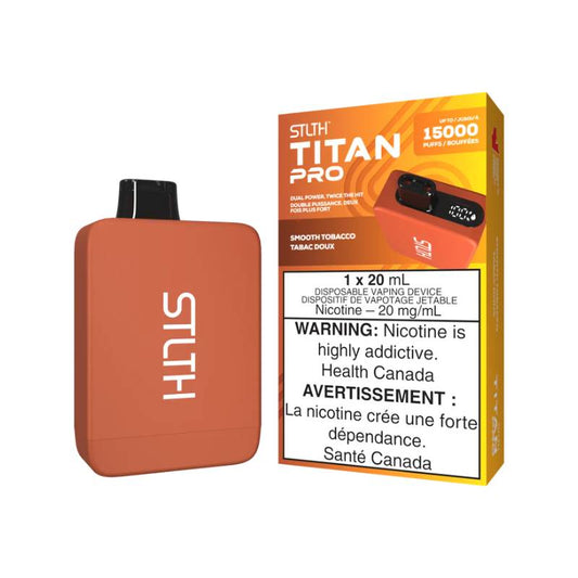 STLTH Titan Pro Disposable - Smooth Tobacco, 15000 Puffs