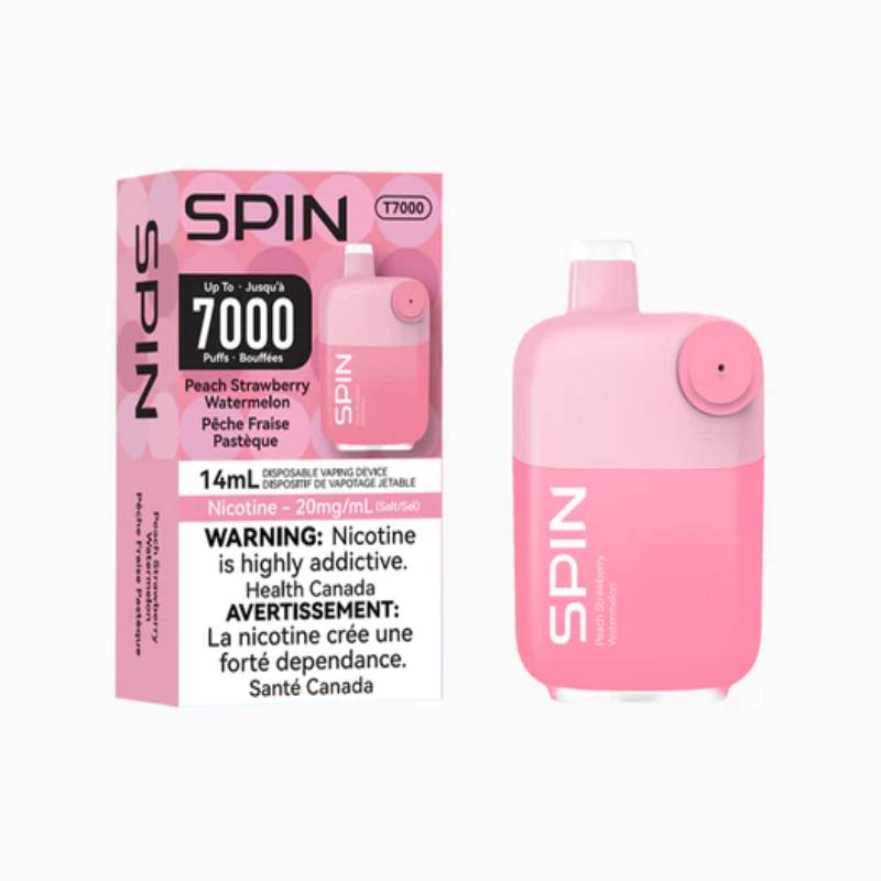 Spin T7000 Peach Strawberry Watermelon Disposable Vape (7000 Puffs)