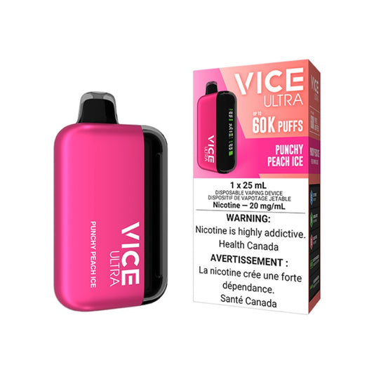 Vice Ultra 60K Punchy Peach Ice Disposable Vape