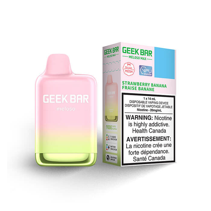 Geek Bar Meloso Max Strawberry Banana Disposable Vape – Vapeluv Vapeshop