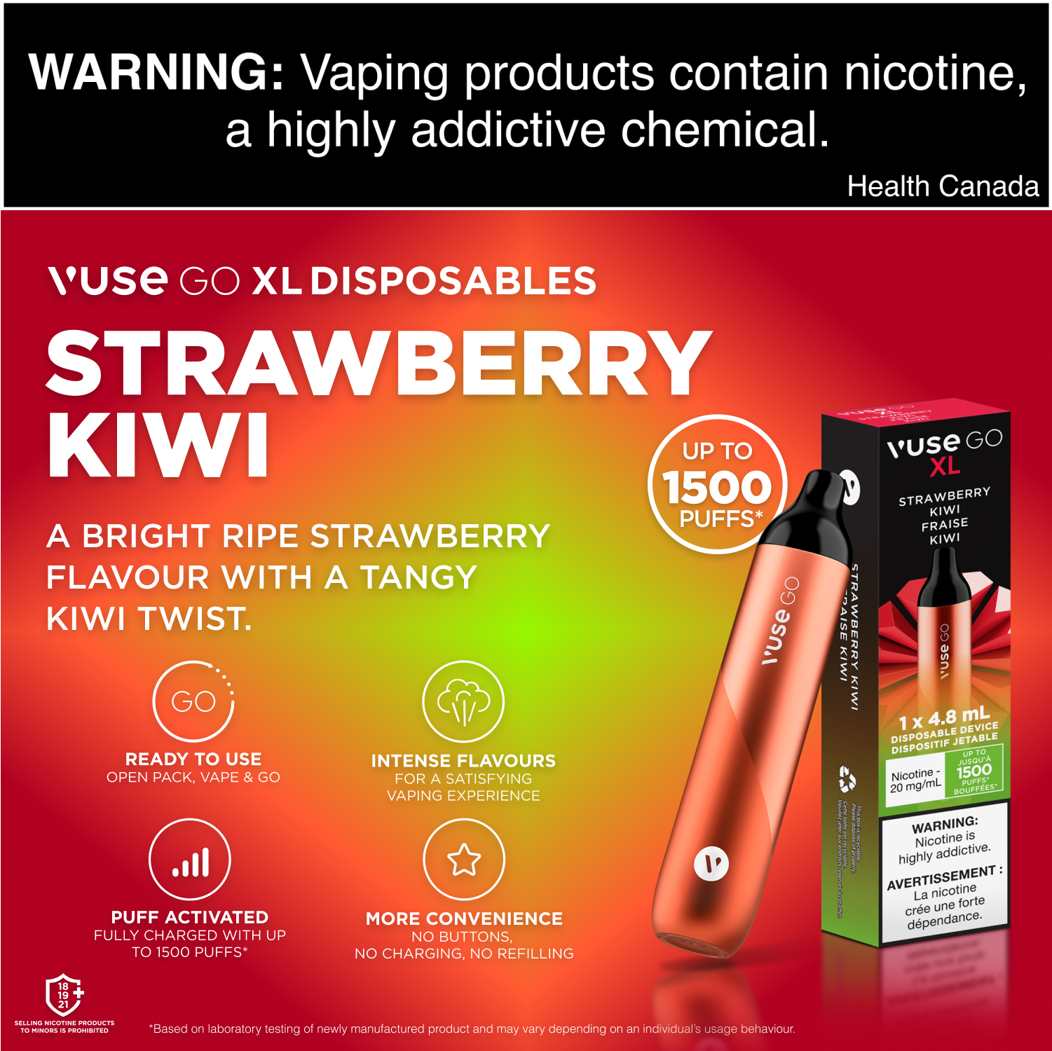 Vuse Go XL Strawberry Kiwi Disposable Vape – Vapeluv Vapeshop