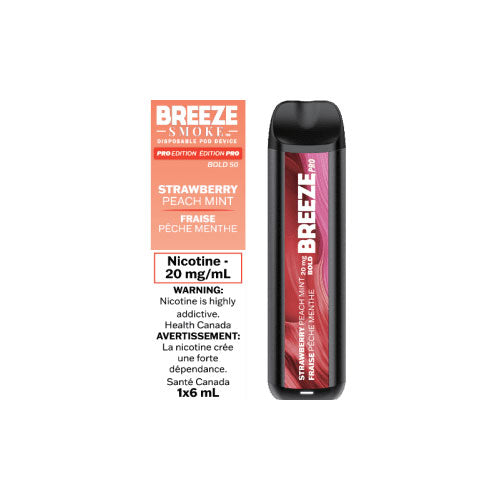 Breeze Pro Strawberry Peach Mint Disposable Vape – Vapeluv Vapeshop